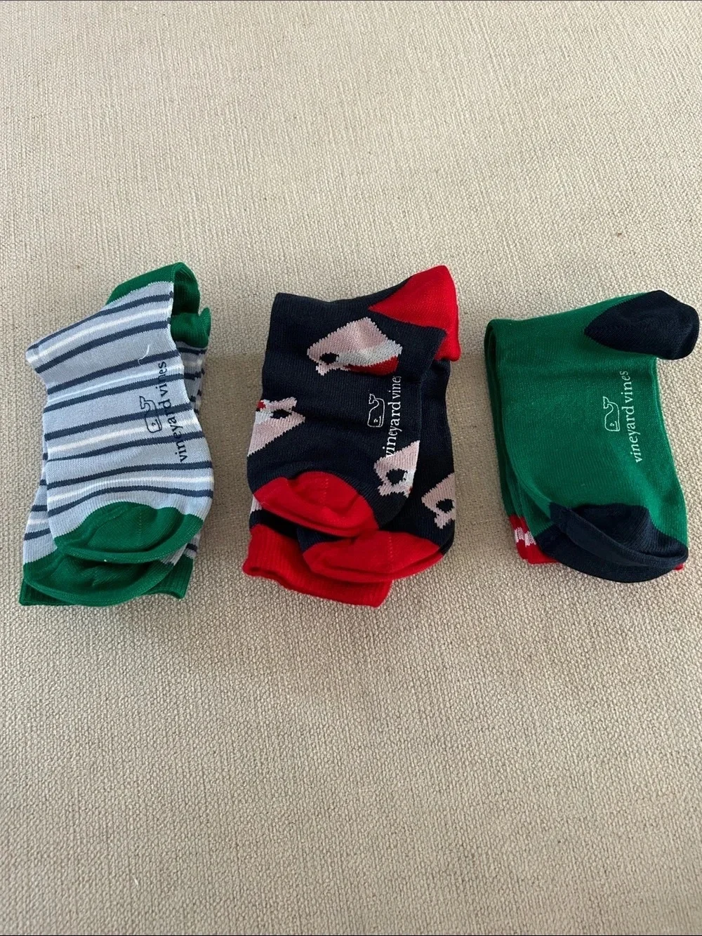 NWT VINEYARD VINES 3 Pack Socks - Holiday Designs One Size